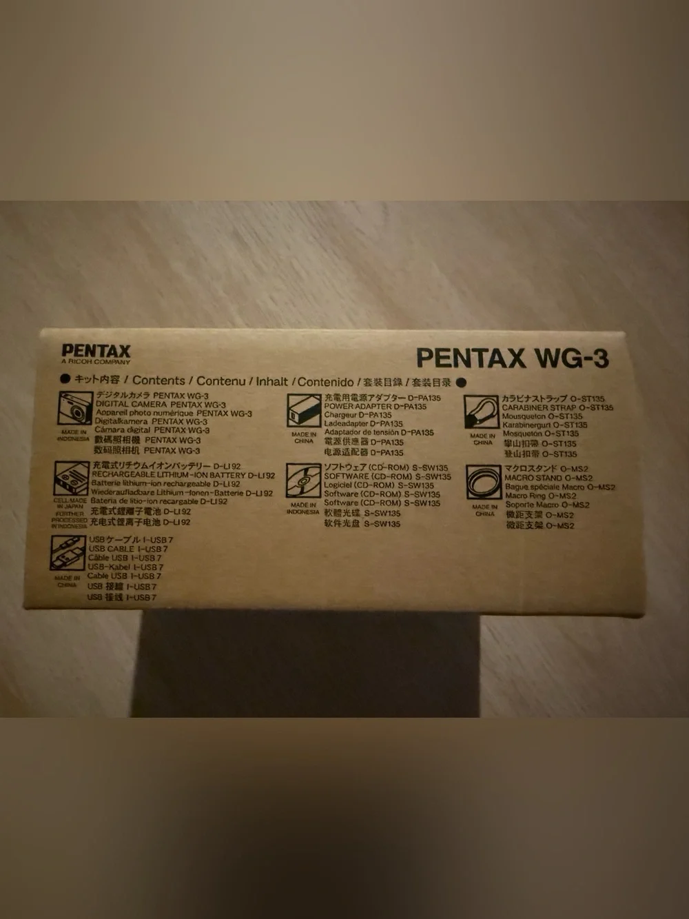 NWT Pentax WG-3 Black 16MP Waterproof Digital Camera NEW Never Used